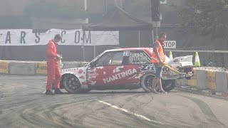 Mantas Kulvinskas BMW e30 crash in DRIFT ALLSTARS 2015 practice [upl. by Korten234]