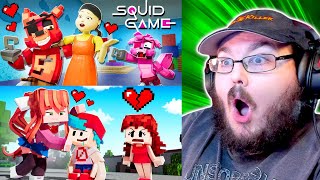 SQUID GAME HIDE AND SEEK GLASS BRIDGE amp BOYFRIEND vs MONIKA ZAMinationProductions  Animation REACTION [upl. by Brnaba81]