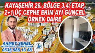 KAYAŞEHİR TOKİ 26BÖLGE 34ETP 21 ÜÇ CEPHE GÜNCEL ÖRNEK DAİRE VİDEOSU toki kayaşehir satılık [upl. by Annyrb]