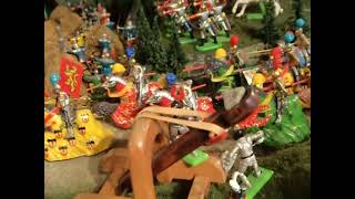 Miniature Castle Diorama England lays siege to French Castle Catapults Siege towers amp Knights [upl. by Shifra226]