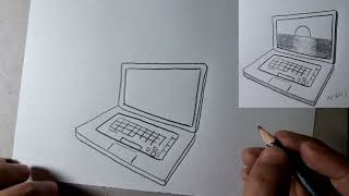 Comment dessiner un ordinateur portable laptop [upl. by Cumine]