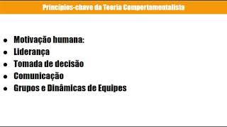 Teoria Comportamentalista da Administração  Resumo [upl. by Jacquenetta]