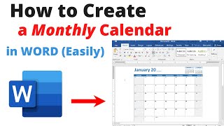 TUTORIAL Easy Way to CREATE a Monthly CALENDAR In Microsoft Word without a template [upl. by Eilsehc]