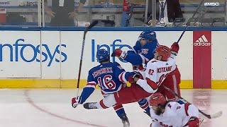 Vincent Trocheck Hit Against Jesperi Kotkaniemi [upl. by Vorfeld]