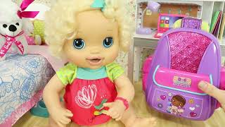 BABY ALIVE CLARABELLA MONTANDO A MOCHILA DA ESCOLA [upl. by Leary]