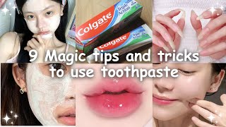 9 MAGIC benefits of toothpaste beauty tips and tricks [upl. by Ginzburg]