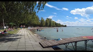 Beach walk Balatonaliga  Balaton  Hungary 4k Ultra HD 60fps [upl. by Kentiga]