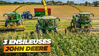 XXL SILAGE  TRIO DENSILEUSES JOHN DEERE AU MAÏS  BPM Agri [upl. by Loredana]