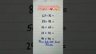 math speed calculation skills🤩🧠❤🔥 maths addition multiplication mathstricks mathematics foryou [upl. by Atal836]