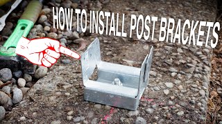 How to Install Post Base Brackets Into Concrete  Dr Decks [upl. by Lawley316]