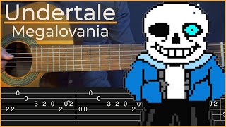 Megalovania  Undertale Simple Guitar Tab [upl. by Manoff]