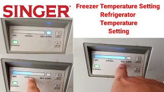 Singer Deep Freezer Temperature Settingsinger temperature controlsinger freezer temperature [upl. by Nodnol]