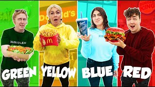 EATING ONLY 1 COLOR FAST FOOD CHALLENGE [upl. by Nabalas]