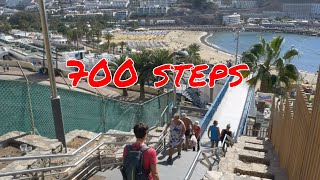 Gran Canaria 2017  The 700 steps down to the beach of Puerto Rico  20170305  4k [upl. by Nigen]