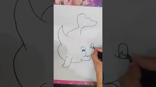 How to draw dolfish easy ways shortsviral drawing art [upl. by Othilia]