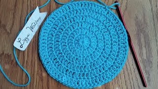 Basic Double Crochet Hat Circle for Beginners [upl. by Aret]