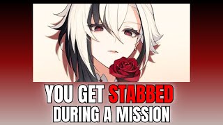 You get stabbed during a mission  Arlecchino x Listener Genshin [upl. by Tamarra15]