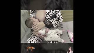 Beautiful Breastfeeding cute mom with her baby [upl. by Minny]