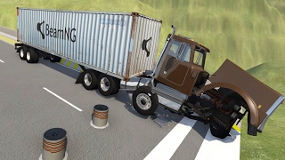 High Speed Vehicle Crashes into Bollard Barricades  BeamNG Drive Crashes Gameplay Highlights [upl. by Novyak608]