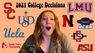 2021 College Decision Reactions  USC LMU UCLA Northeastern USD and more [upl. by Aiehtela]