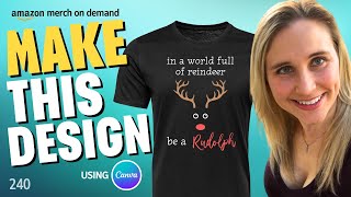 Print On Demand Tshirt Design Tutorial Using Canva Fast Minimalist Christmas Design❤️🔥💲 [upl. by Prosper]