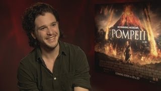 Kit Harington Interview Abs love and new film Pompeii [upl. by Eirelav]