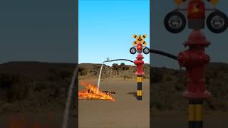 A railroad crossing that carrying fire distinguisher [upl. by Thor]