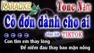 Karaoke Cô Đơn Dành Cho Ai Tone Nam Thấp  KHÔNG RÁP [upl. by Llerdna]