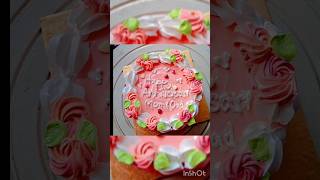 Easy anniversary cake design 🤍🧡💚cake baking youtube ytshorts viralvideoviralshortsviralreels [upl. by Belden]