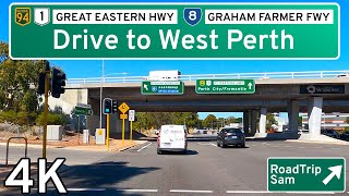 Drive from Hazelmere to West Perth  Western Australia  Ambient Sound  POV [upl. by Nylahsoj703]