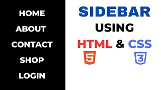 create sidebar using HTML and CSS  BASIC [upl. by Trocki]