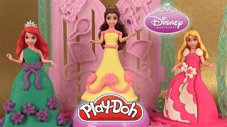 Magiclip Play Doh Robes de Princesses Disney Aurore Ariel Techniques de pâte à modeler [upl. by Llerot80]