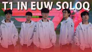 T1 Players in EUW SoloQ Livestream  111 Faker  Gumayusi  Zeus [upl. by Llirrehs]