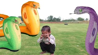 Three angry snakes trying to bite a baby  snake video  snake movie [upl. by Aneele]