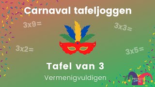 Project Move  Carnaval tafeljoggen  tafel van 3  vermenigvuldigen [upl. by Retep]