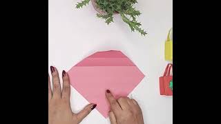 Origami Paper Bag  How To Make Paper Bags with Handles [upl. by Adelheid606]