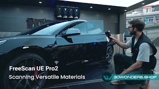 Freescan UE Pro2  3D Scanning Different Surfaces and Materials on a Car [upl. by Kirstyn360]