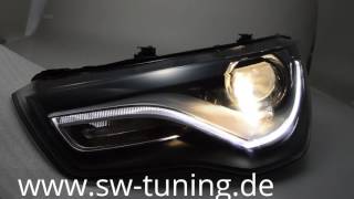 SWDRLTube Scheinwerfer für Audi A1 Typ 8X 1014 LED Tagfahrlicht Lighttube Black SWTuning [upl. by Rednal835]