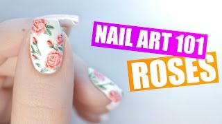 How To Paint Realistic Roses on Your Nails  NAIL ART 101 [upl. by Learsiy]