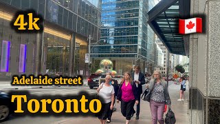 Canada Toronto Downtown 4K🇨🇦 Adelaide street walking tour [upl. by Enneiluj247]