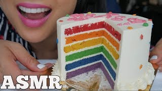 ASMR Rainbow Red Velvet CAKE EATING SOUNDS NO TALKING  SASASMR [upl. by Moclam]