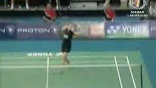 Badminton 2008 Malaysia Open WSF L Zhu vs T Rasmussen 17 [upl. by Odravde]