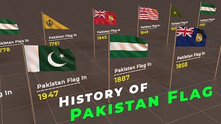 History of Pakistan Flag with National Anthem  Evolution of Pakistan Flag  Flags of the world [upl. by Caneghem]