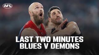 Last Two Minutes Carlton v Melbourne  Round 9 2024  AFL [upl. by Niatirb]