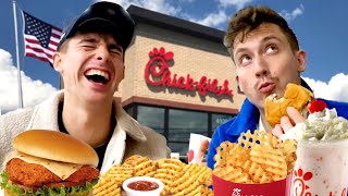 Two Brits try ChickfilA for the first time [upl. by Letizia]