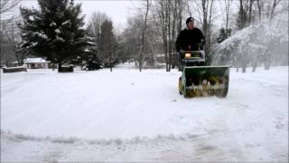 John Deere Snowblower 1032D In Action GO PRO Wausau WI [upl. by Acnairb610]