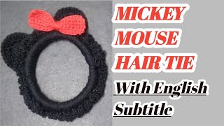 Crochet MickeyMinnie Mouse Disney Hair ties  diy designknittingpatternnew [upl. by Jervis]