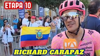 Declaraciones de Richard Carapaz sobre la etapa 10 de la Vuelta España [upl. by Ariajay]