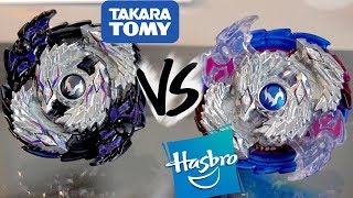 HASBRO VS TAKARA TOMY Nightmare Longinus Ds VS Nightmare Luinor L3 Ds  Beyblade Burst God [upl. by Caty793]