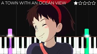 Kiki’s Delivery Service  A Town With An Ocean View  EASY Piano Tutorial [upl. by Ecneps106]